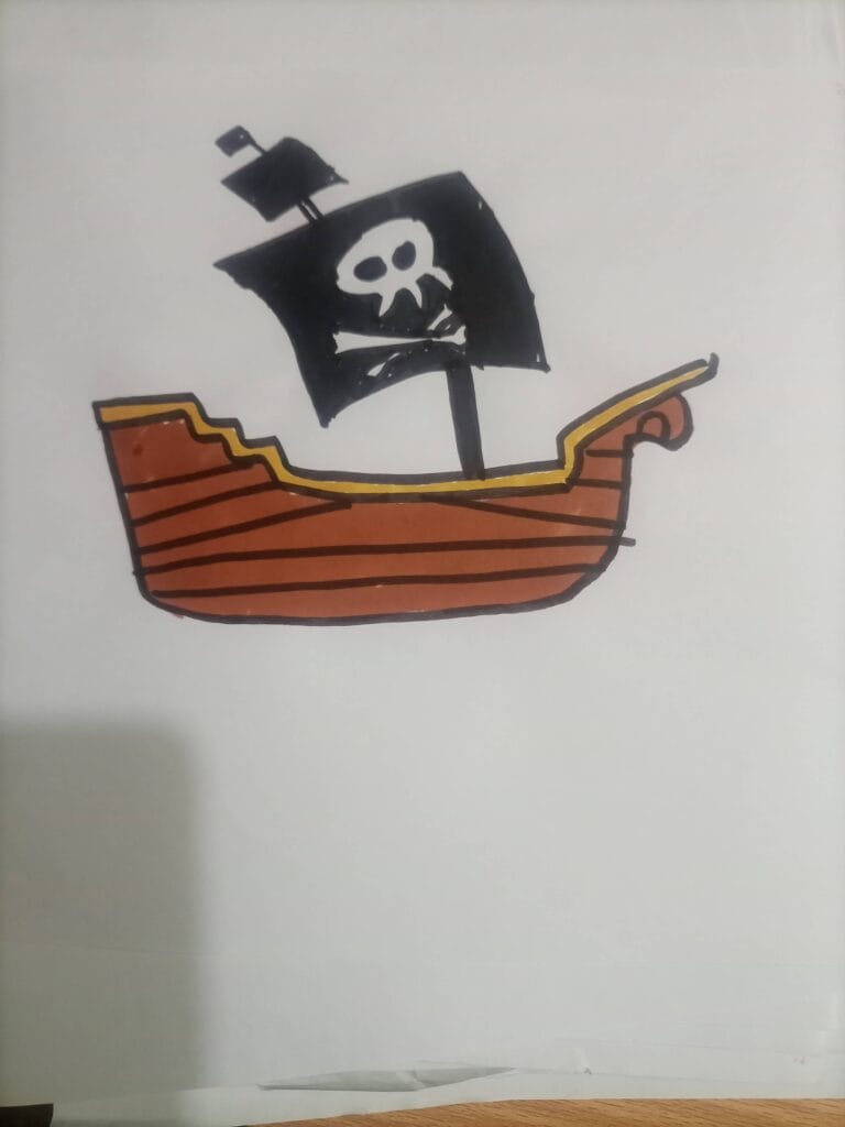 How to draw pirate boat