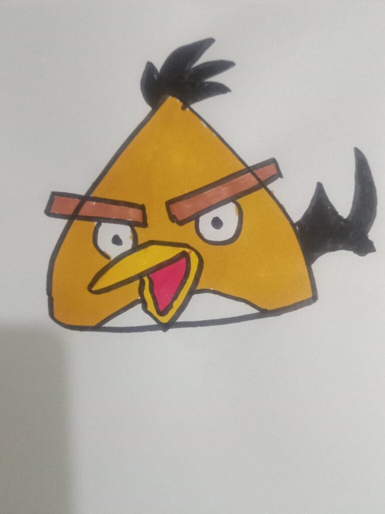 How to draw angry bird