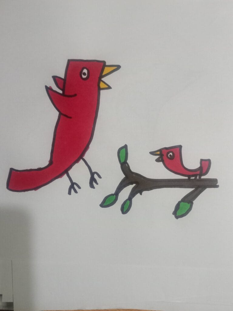 How to draw red birds