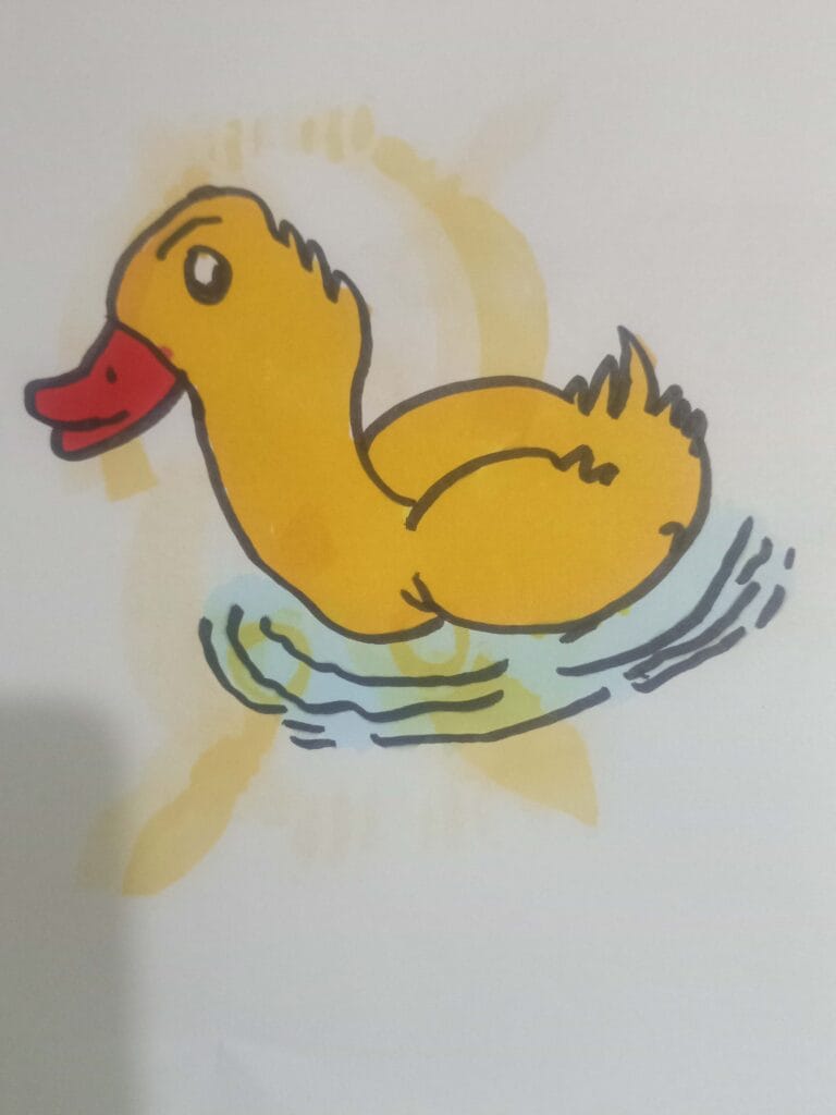 How to draw yellow duck