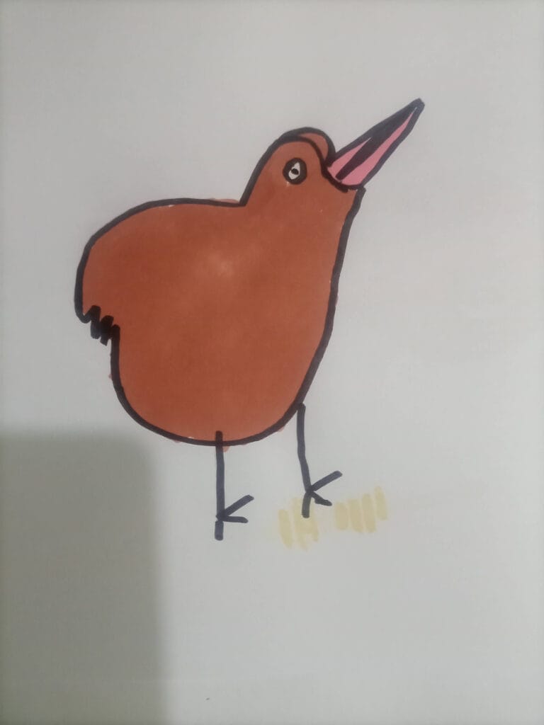 How to draw brown bird
