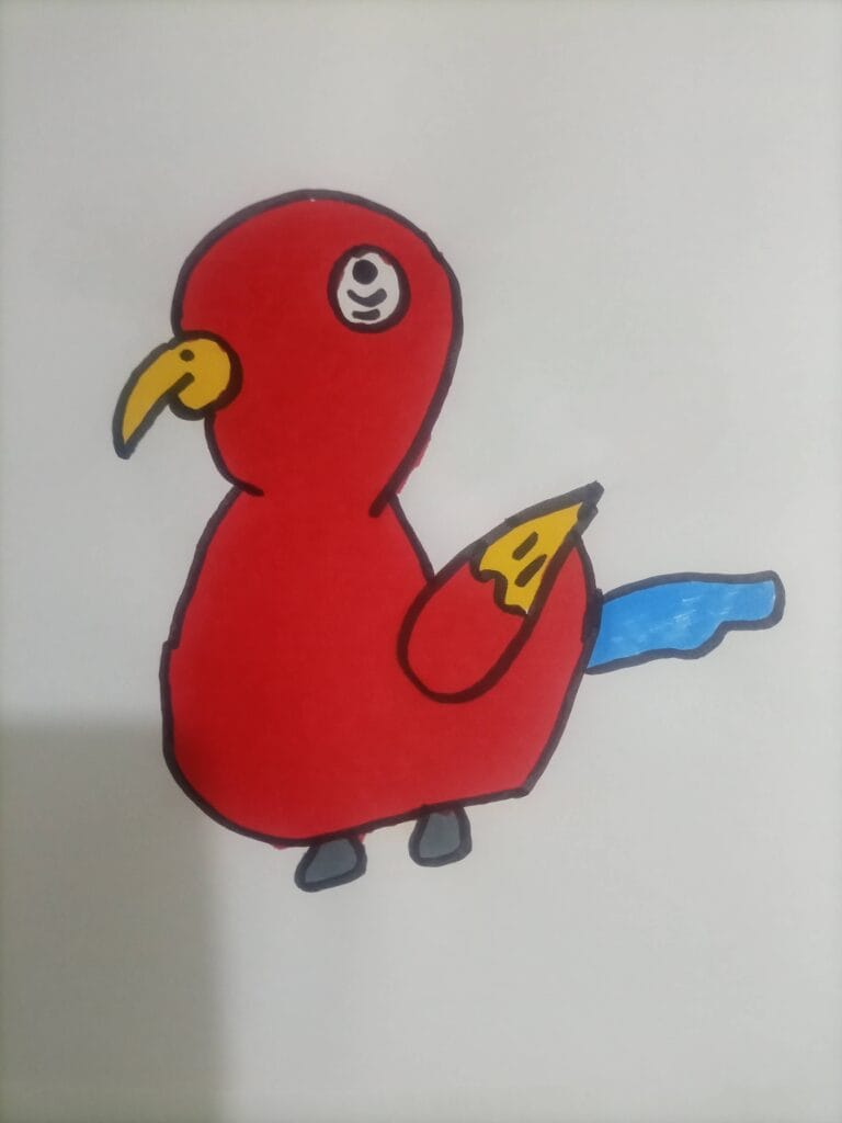 How to draw red parrot