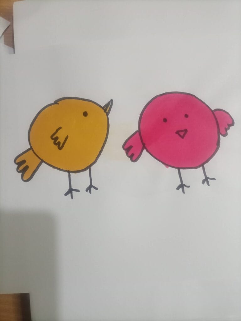 How to draw bird kids