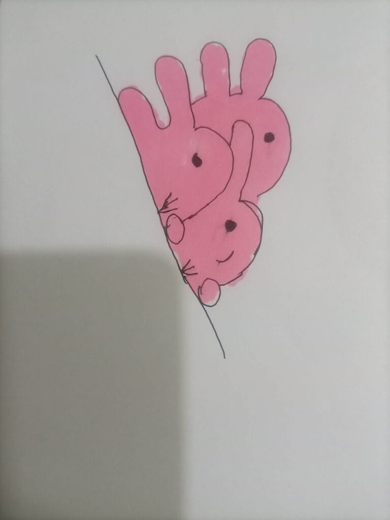 How to draw pink rabbit