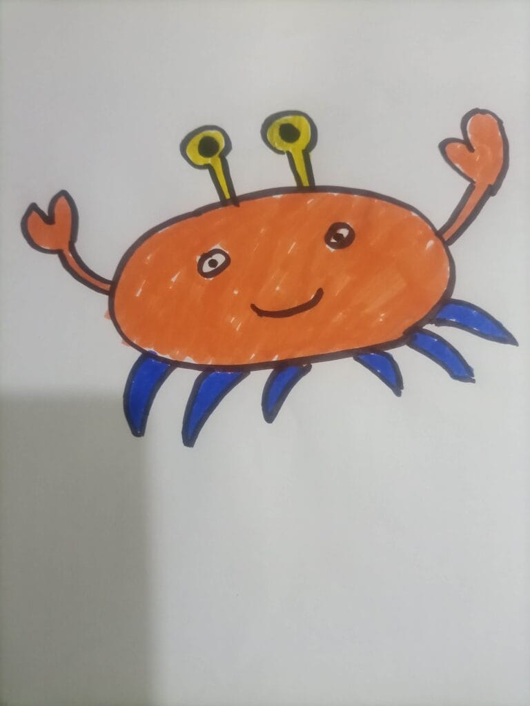 How to draw crab