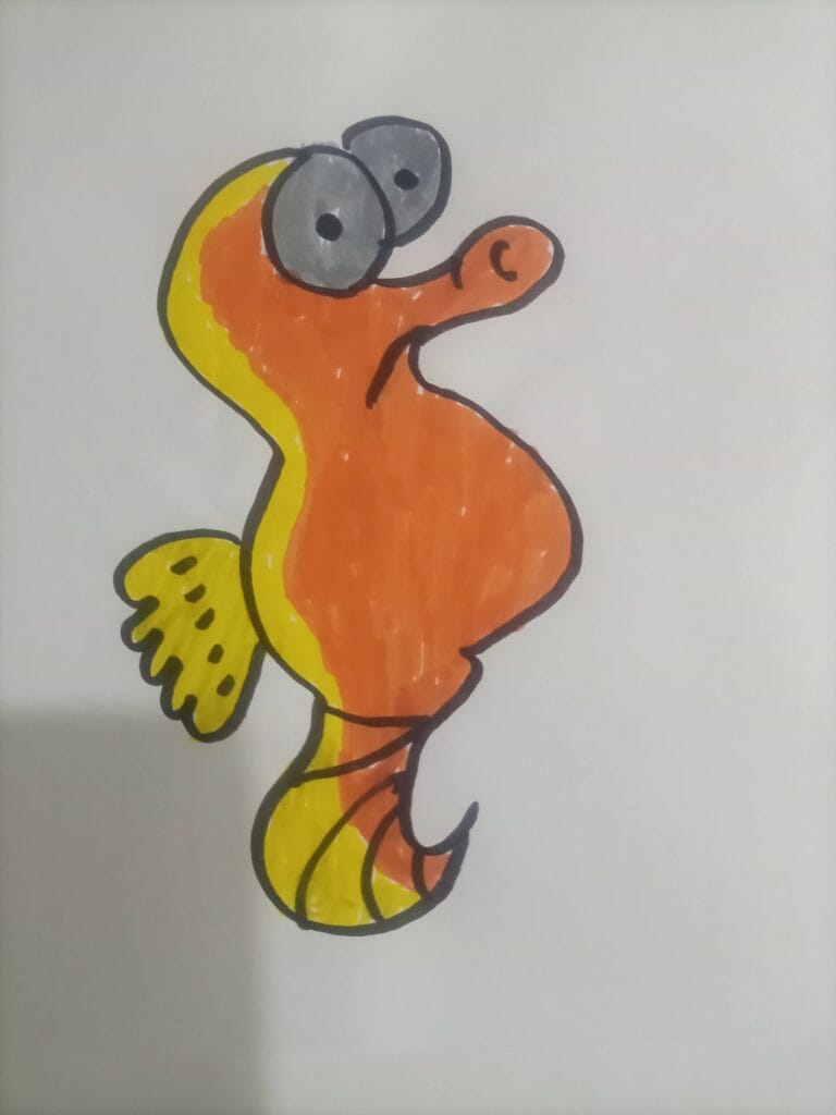 How to draw sea horse