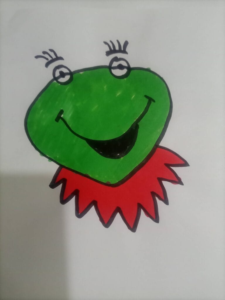 How to draw kermit the frog