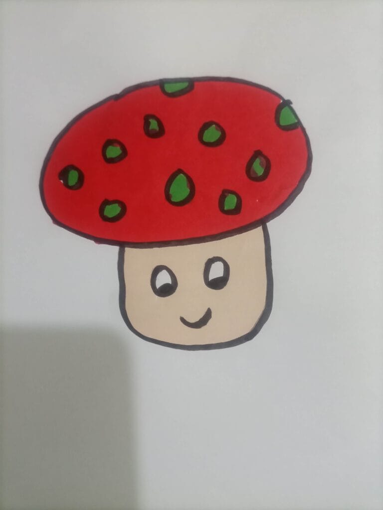 How to draw red mushroom