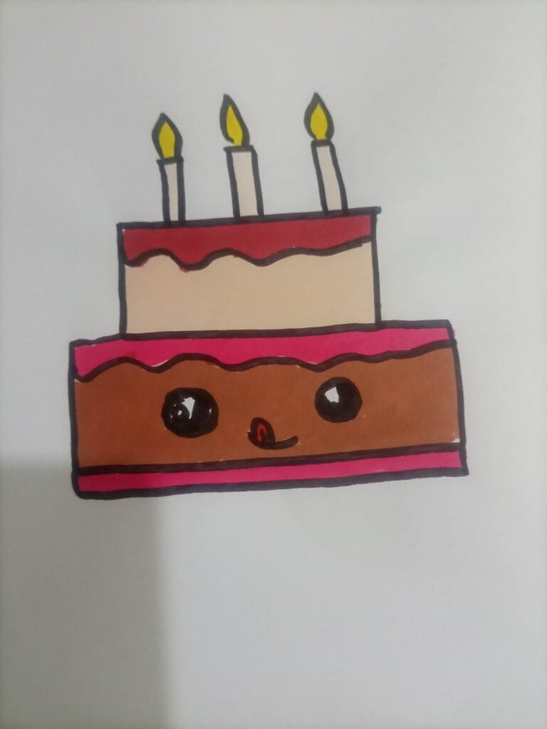 How to draw chocolate cake