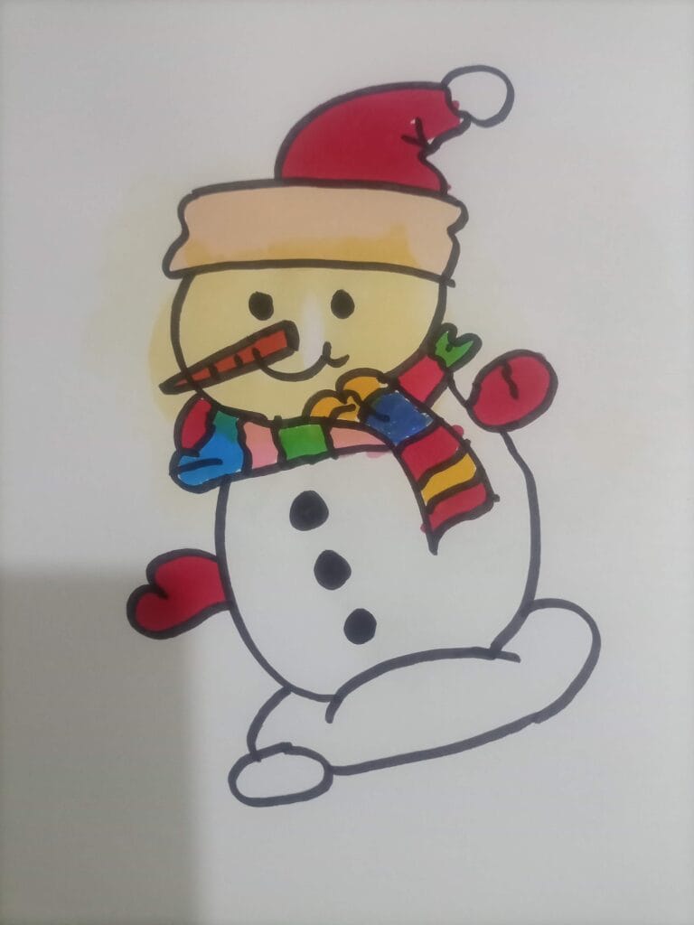 How to draw snowman