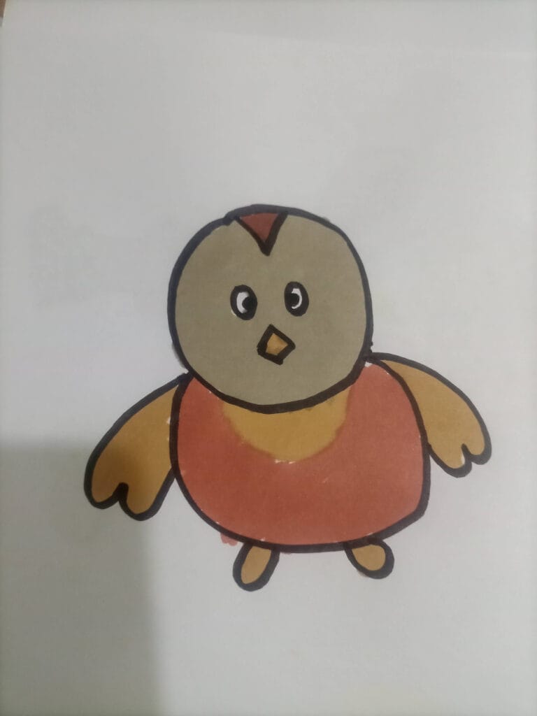 How to draw orange bird
