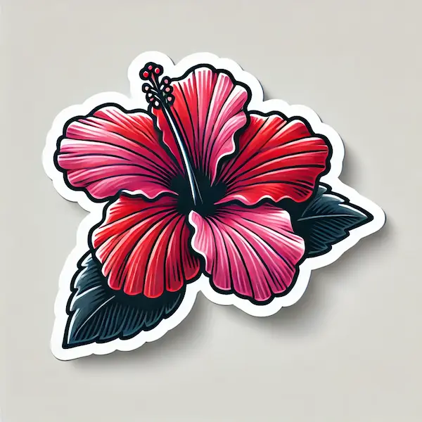 Draw hibiscus Draw Hibiscus Sticker