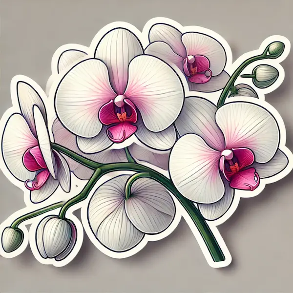 Draw orchids 1 Draw orchids sticker