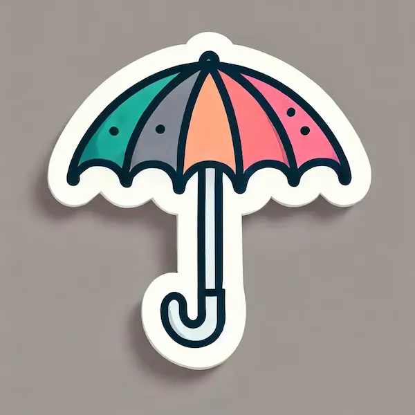 Draw umbrella 1 Draw Umbrella sticker