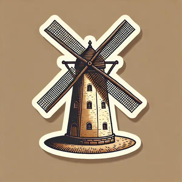 Draw windmill 1 Draw windmill sticker