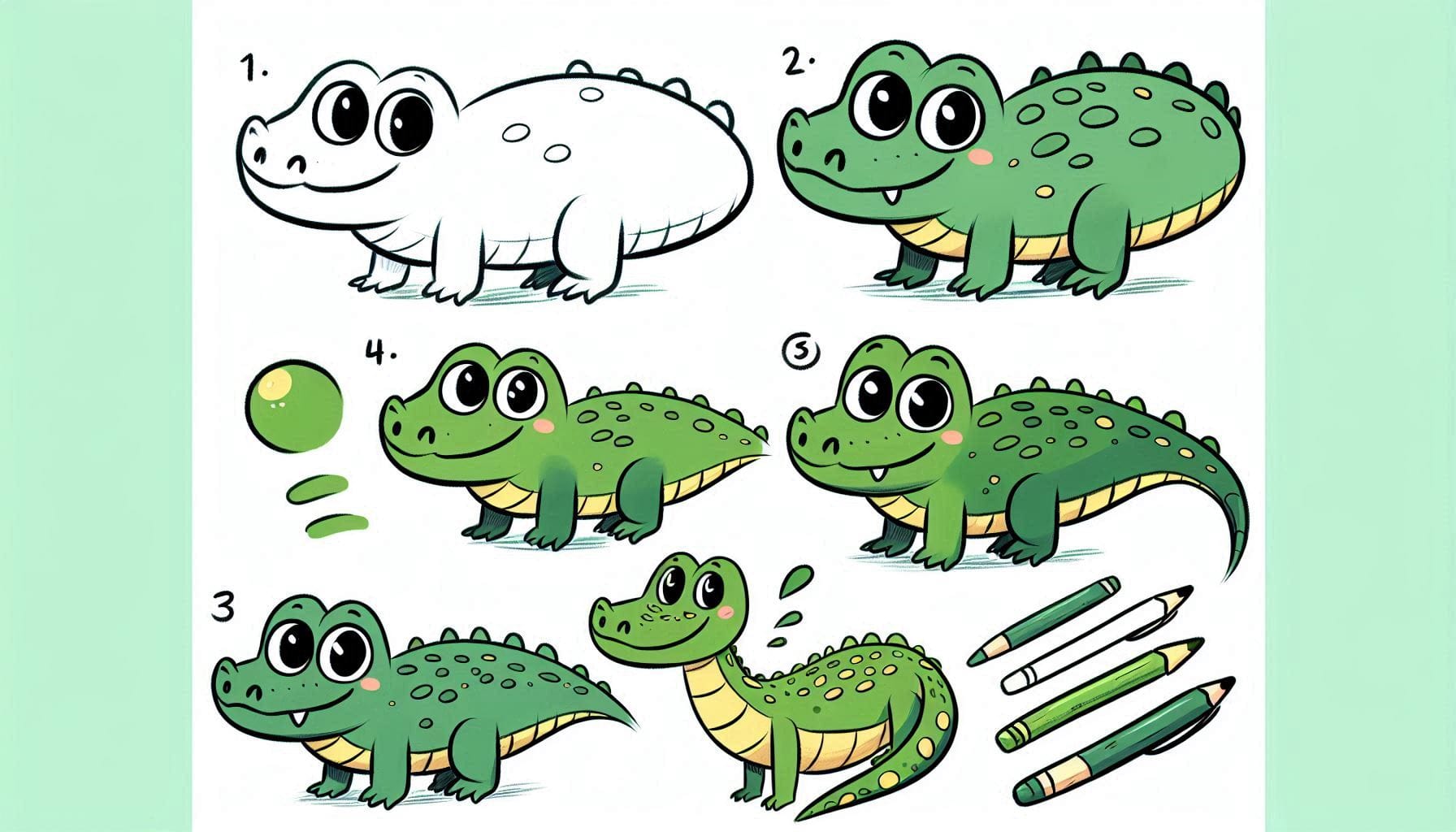 How to draw Alligator - Trying drawing