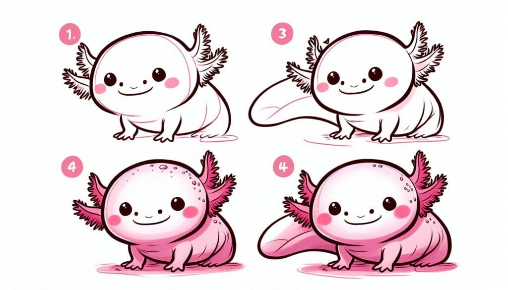 How to draw Axolotl - Trying drawing