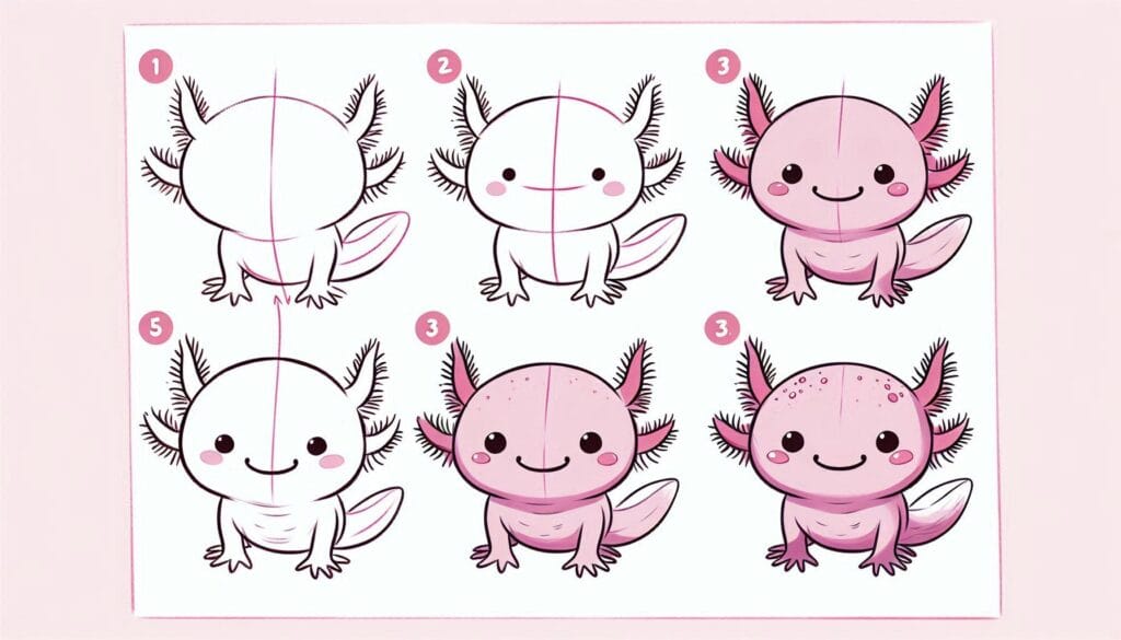 How to draw Axolotl