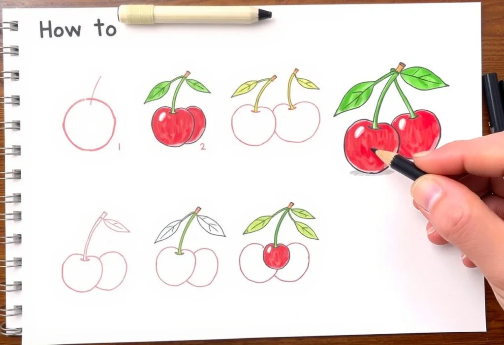 How to draw Cherry 7 Easy Step by Step Guide to Cherry Drawing Trying Drawing 2 How to draw Cherry 7 Easy Step by Step Guide to Cherry Drawing Trying Drawing