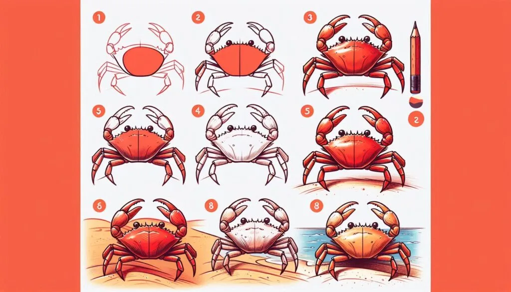 How to draw Crab 1 How to draw Crab