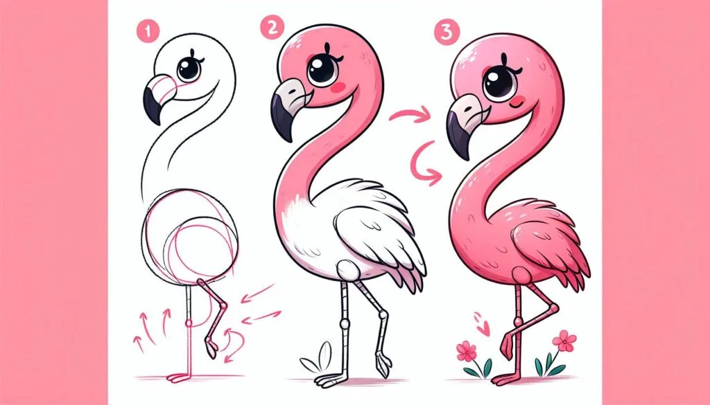 How to draw Flamingo 1 How to draw Flamingo