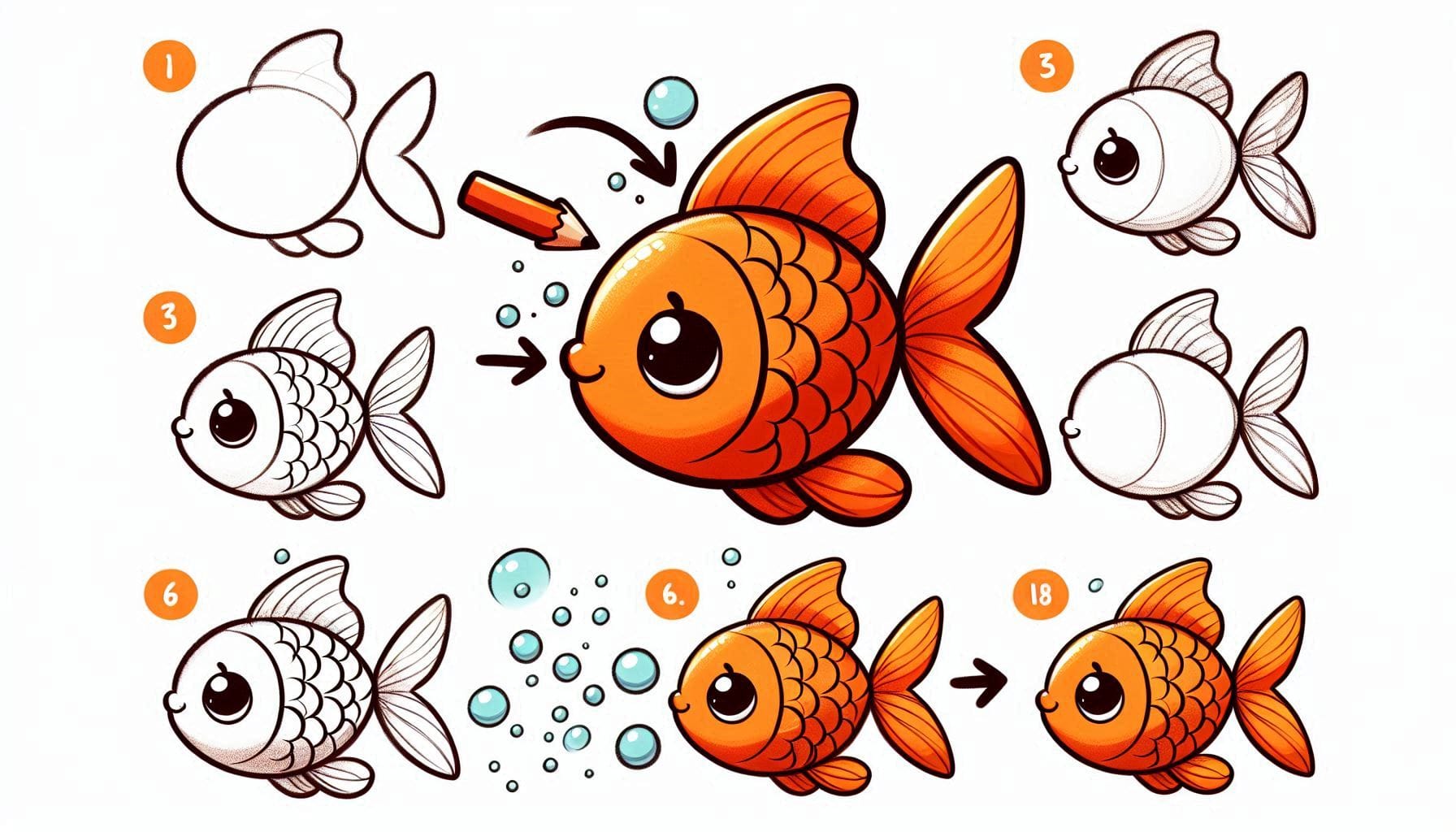 How to draw Goldfish - Trying drawing