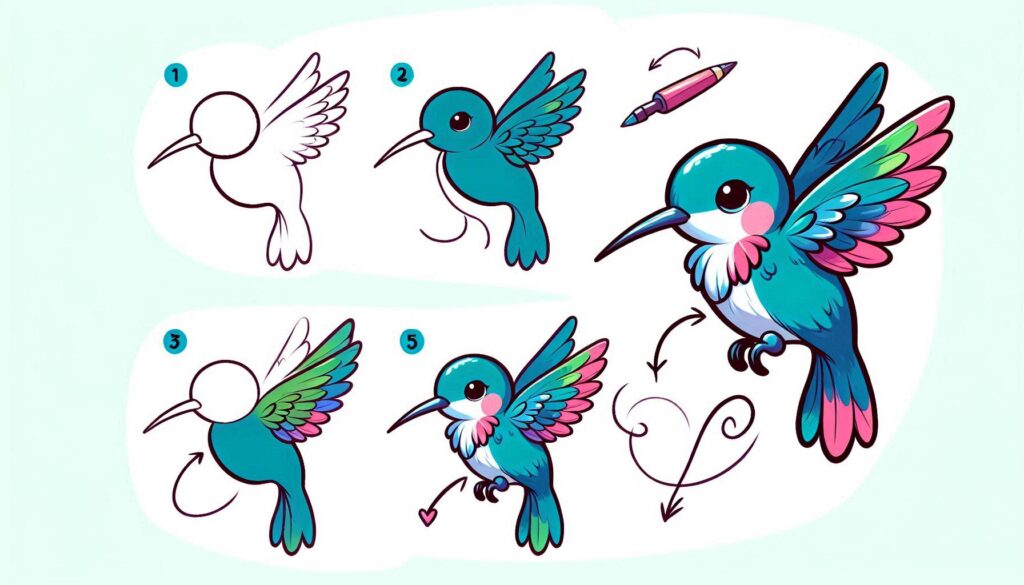 How to draw Hummingbird