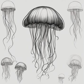 How to draw Jellyfish - Trying drawing