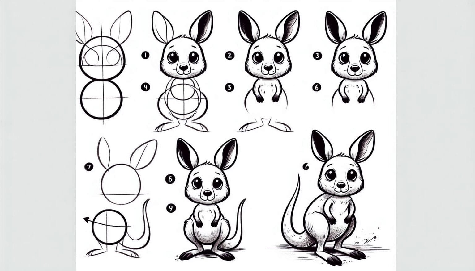 How to draw Kangaroo: 9 Easy Step-by-Step Guide to Kangaroo Drawing ...