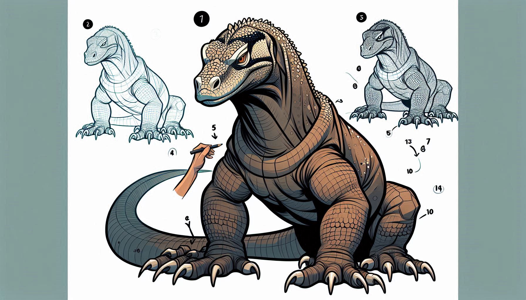Read more about the article How to draw Komodo Dragon