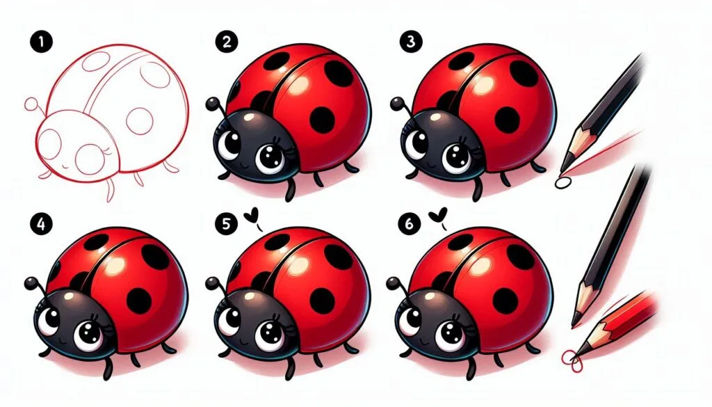 How to draw Ladybug 1 How to draw Ladybug