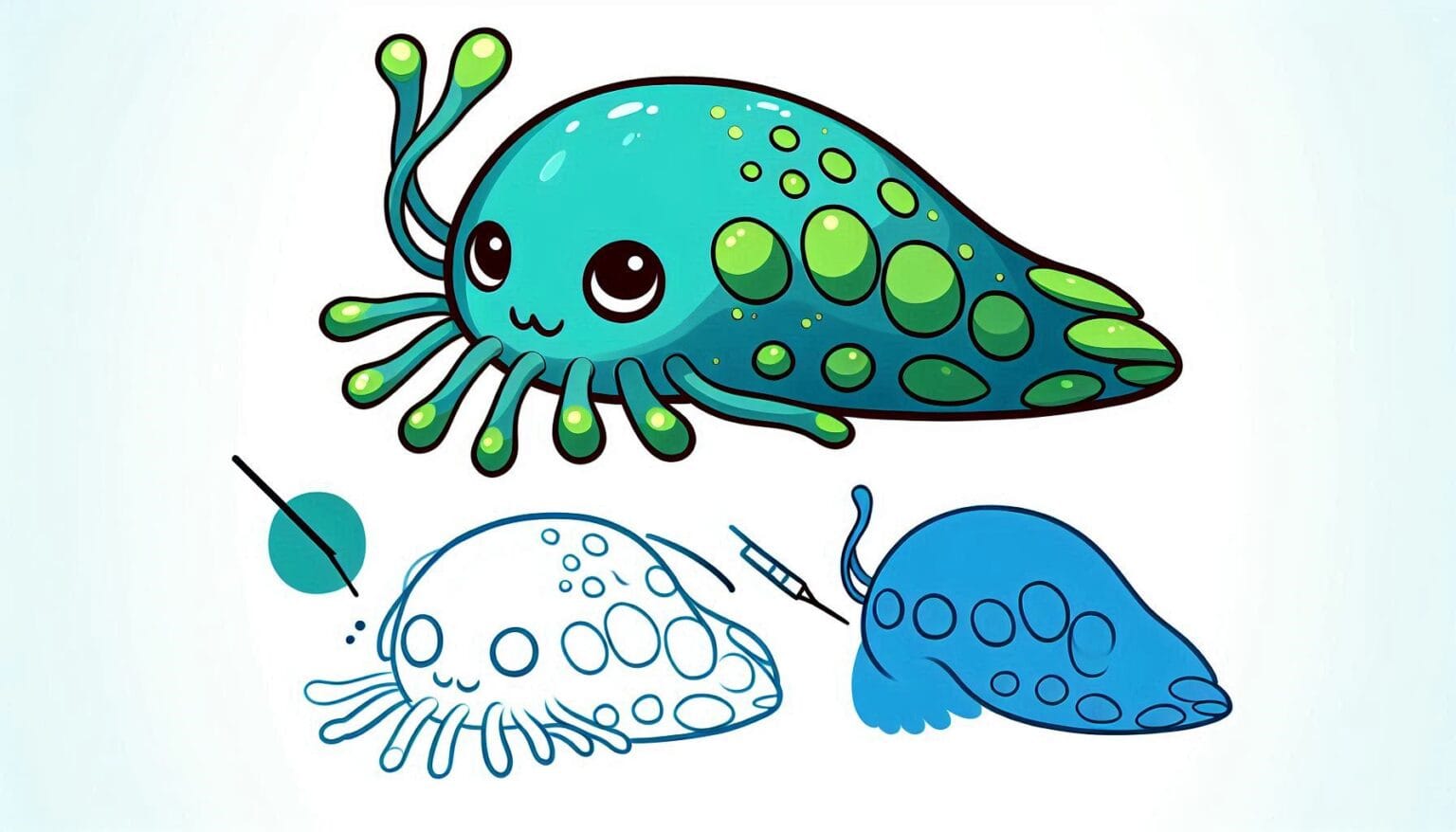 How to draw Larvacean : 8 Easy Step by step Guide to Larvacean drawing ...