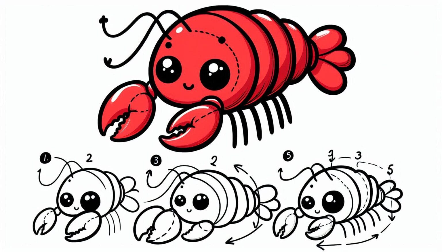 How to draw Lobster - Trying drawing