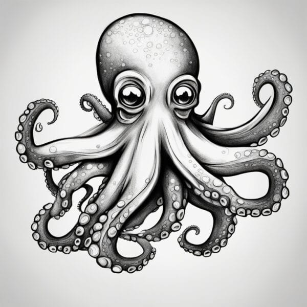 How to draw Octopus - Trying drawing