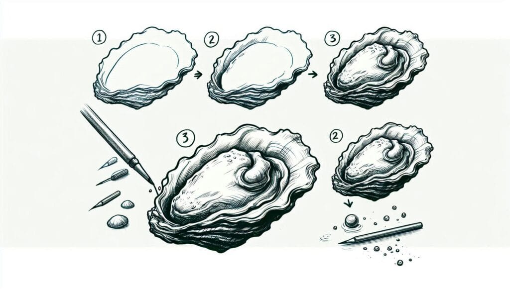 How to draw Oyster - Trying drawing