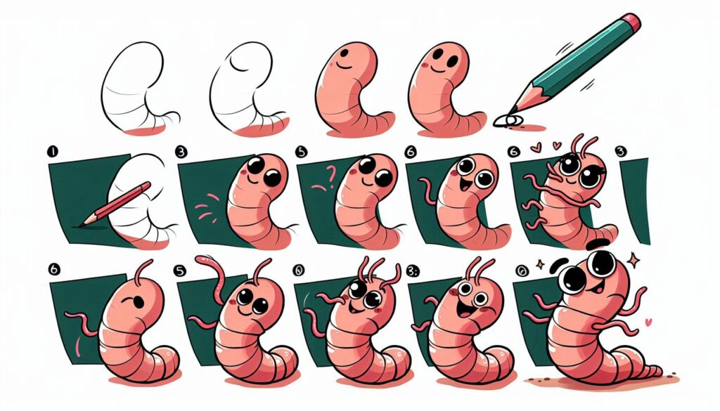 How to draw Pinworm : 8 Easy Step by Step Guide