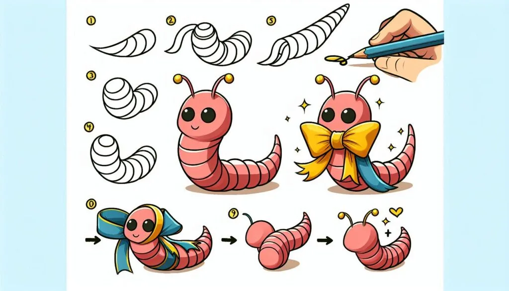 How to draw Ribbon Worm 1 How to draw Ribbon Worm