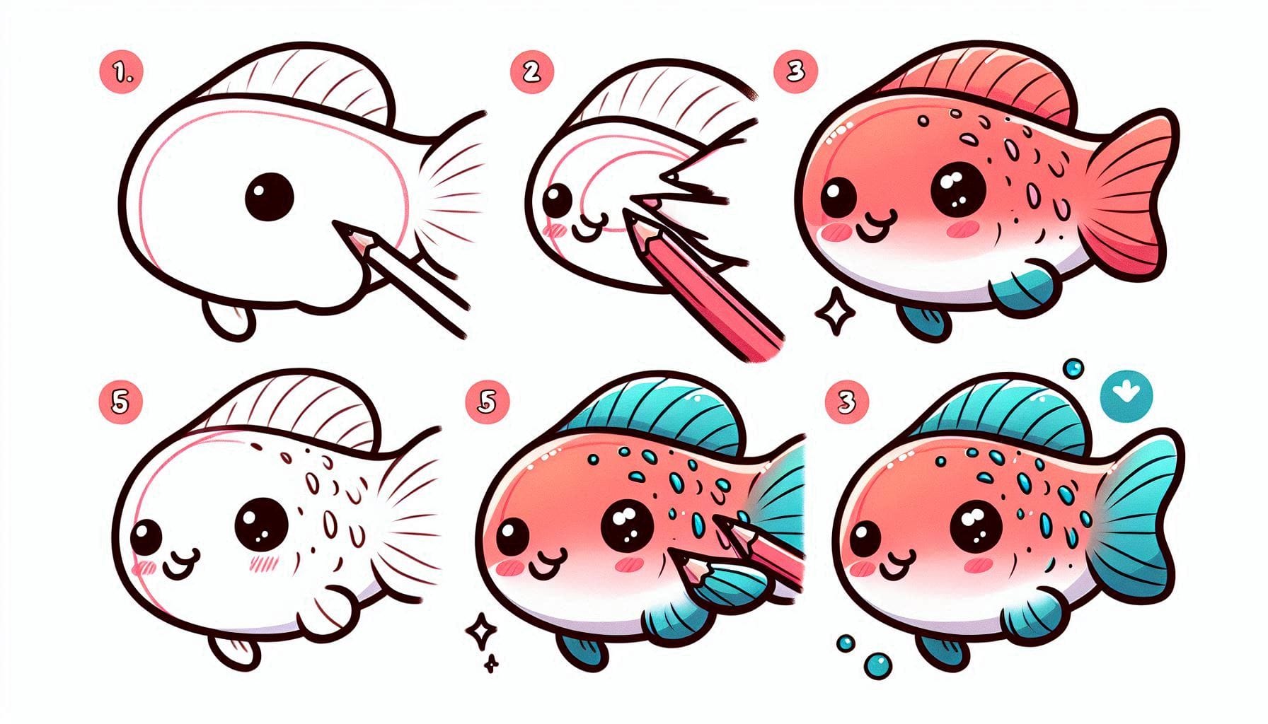 How to draw Salmon - Trying drawing