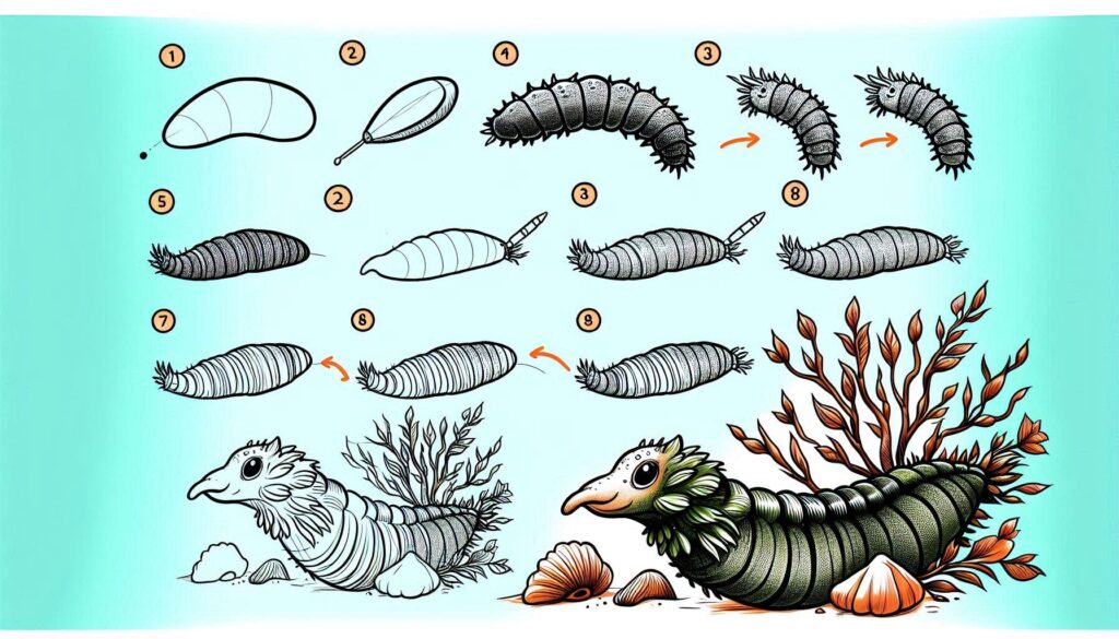 How to draw Sea Cucumber