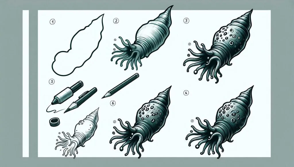 How to draw Sea Squirt 1 How to draw Sea Squirt