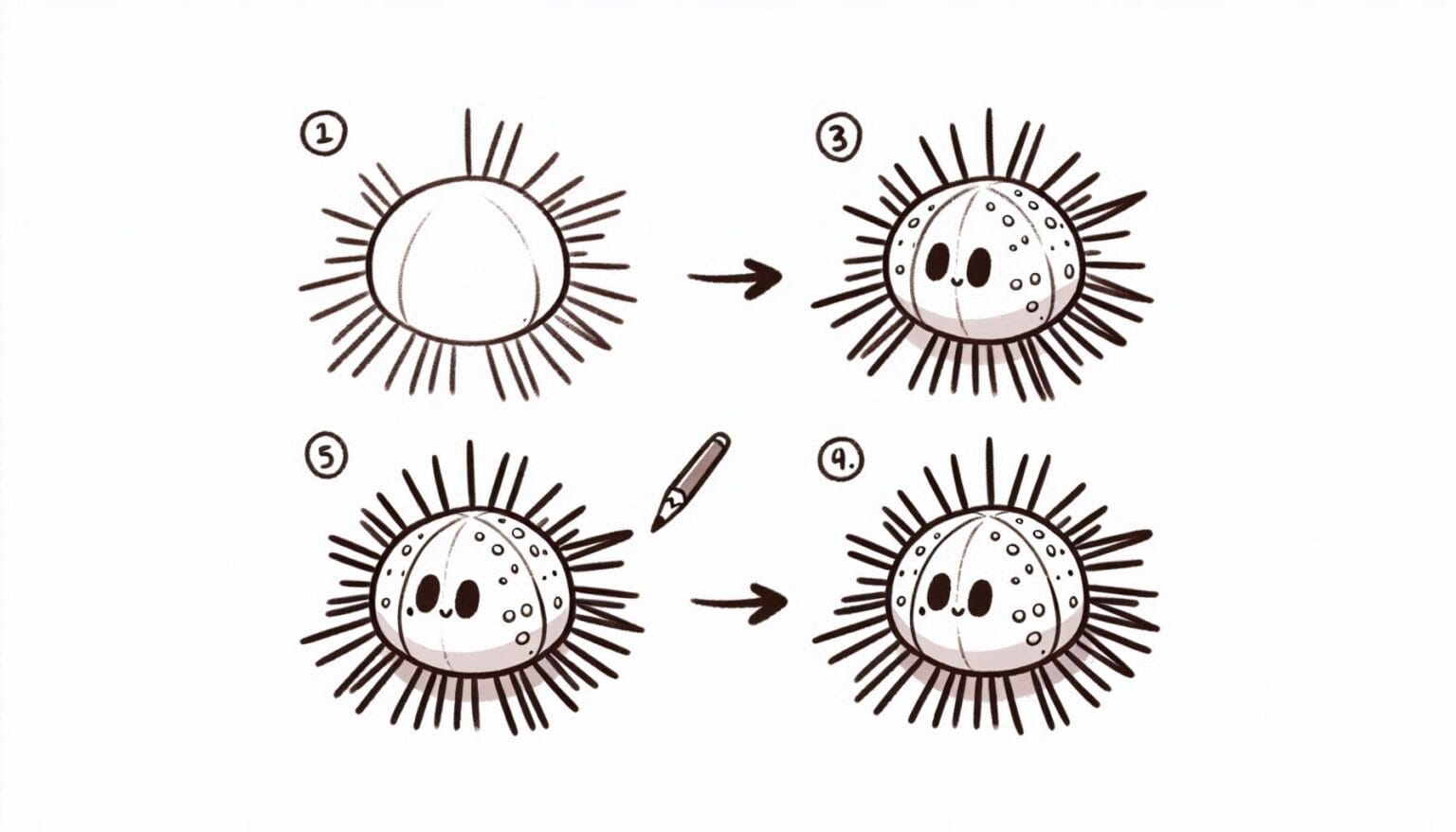 How to draw Sea Urchin Trying drawing