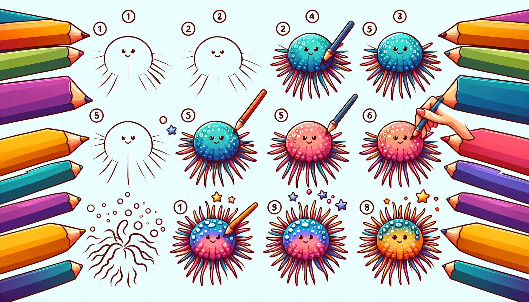 You are currently viewing How to draw Sea Urchin