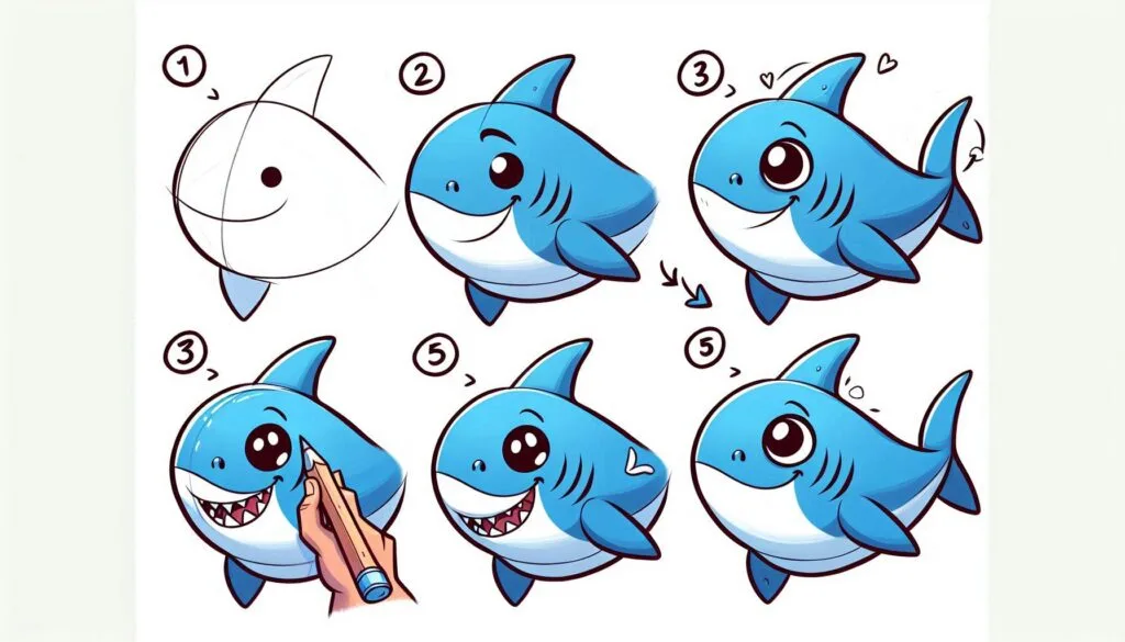 How to draw Shark 1 How to draw Shark