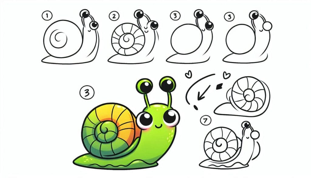 How to draw Snail