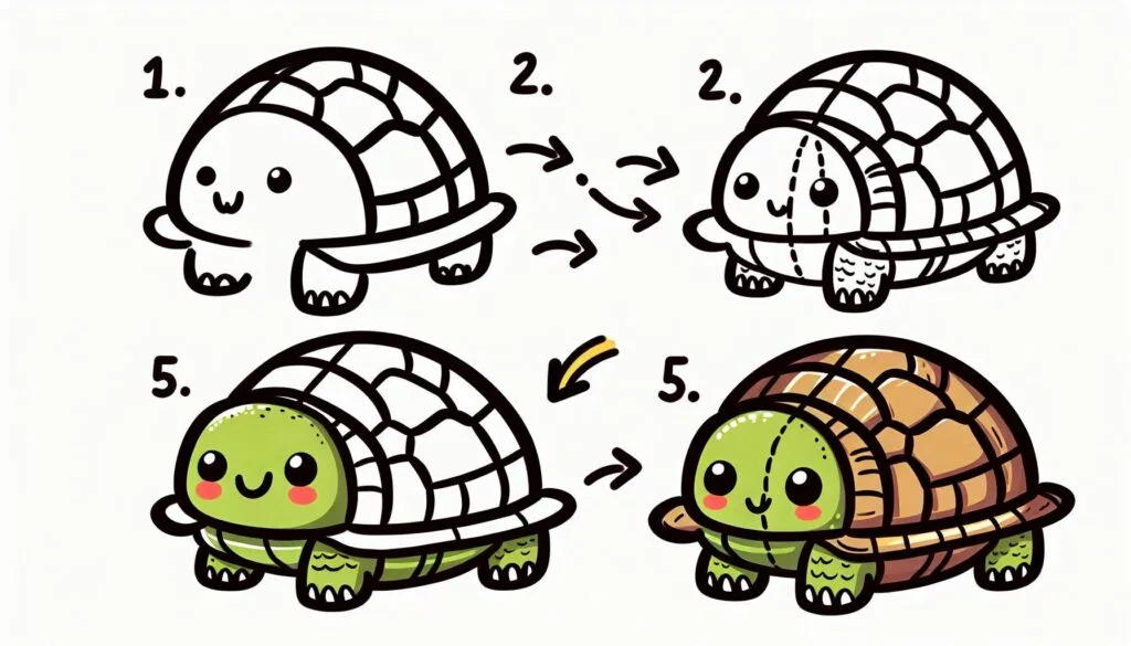 How to draw Tortoise 1 How to draw Tortoise
