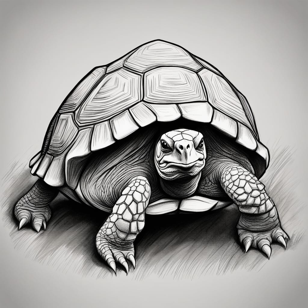 How to draw Tortoise - Trying drawing