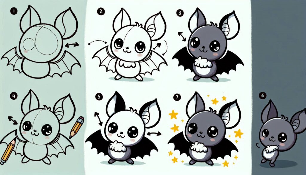 How to draw bat