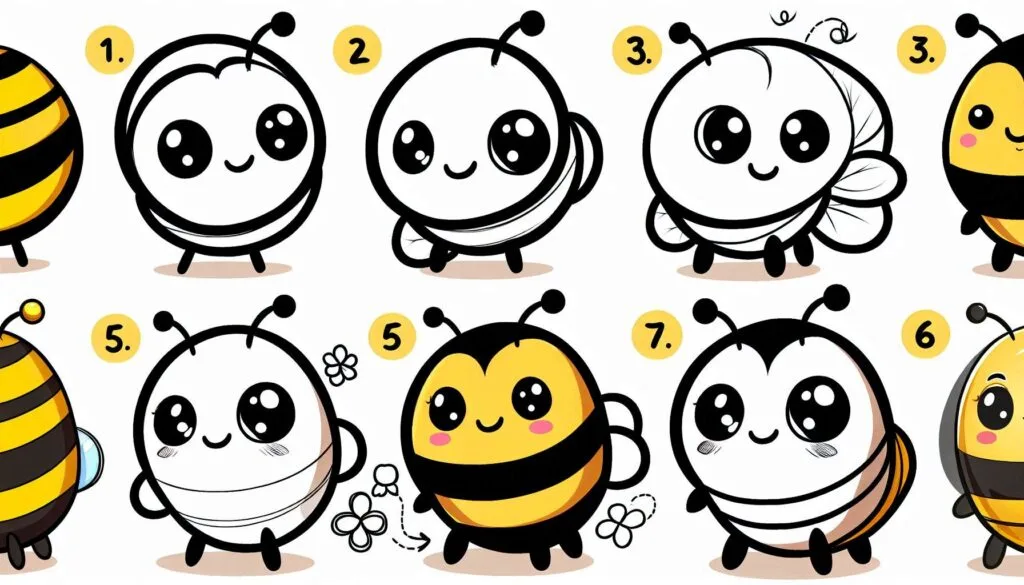 How to draw bee 1 How to draw bee