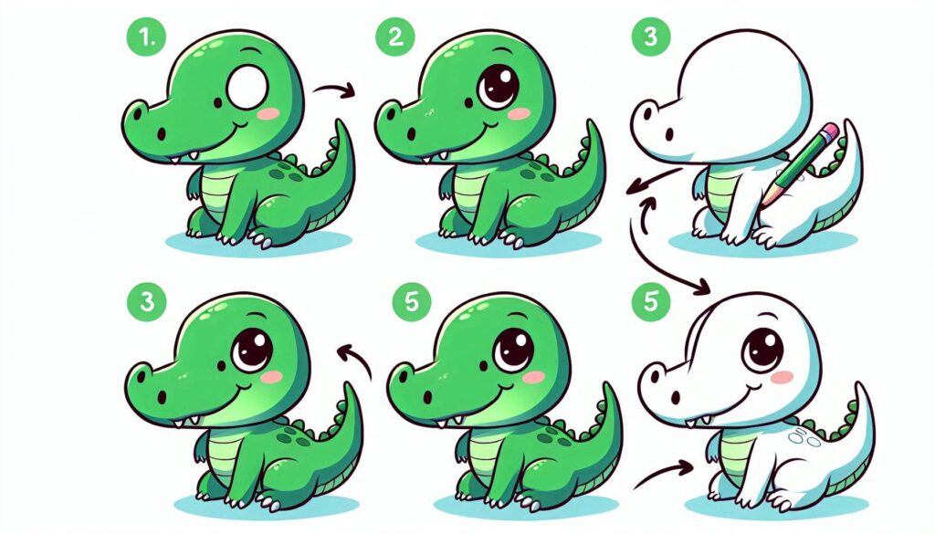How to draw crocodile