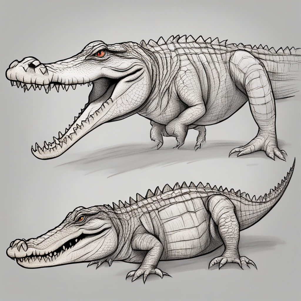 How to draw crocodile